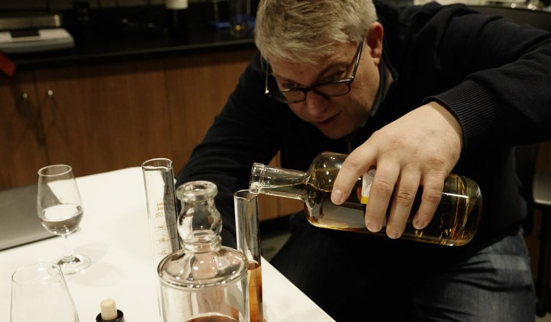 Master Distiller Brian Nation Blending Whiskey