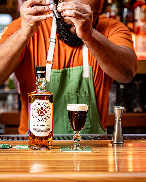 The Irish Exit's Irish Coffee made with Keeper's Heart Whiskey